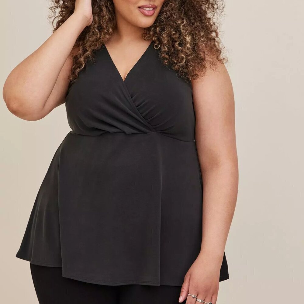 Torrid Surplice Tank - Cupro Black in Size 0 (Large/12)